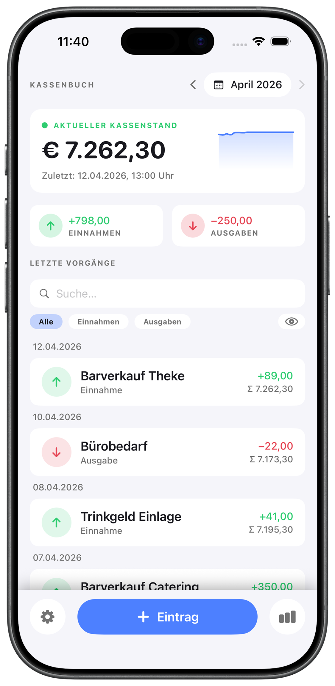 CashUp App Mockup
